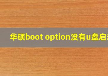 华硕boot option没有u盘启动